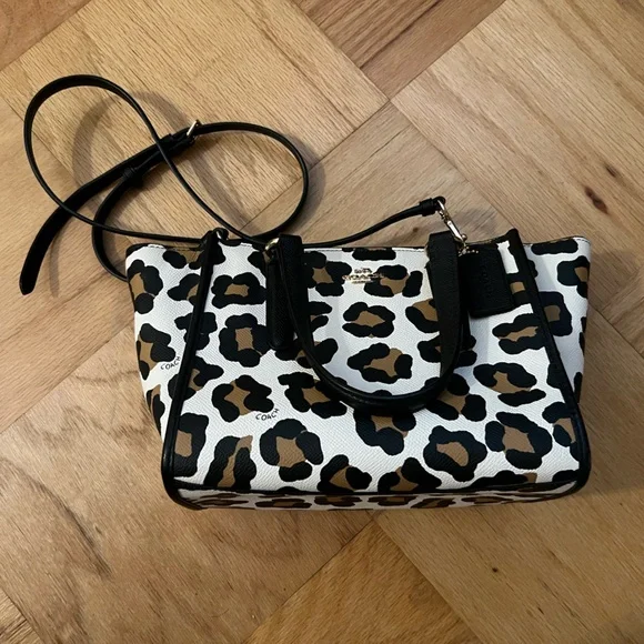 Coach Ocelot Print Mini Crosby Handbag - Picture 2 of 16